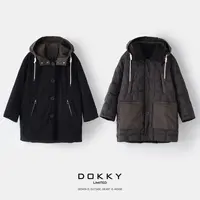 Dokky「卡萨布兰卡」两面穿！定纺强捻棉.巴恩风.羽绒连帽风衣外套