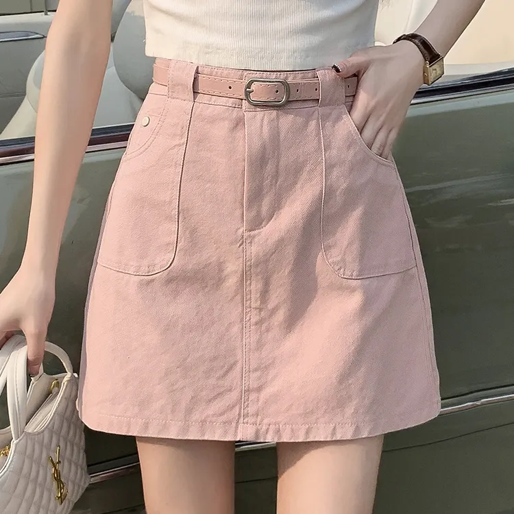 春夏新款显瘦半身裙小个子高腰百搭韩版A字包臀短裙子设计感短裙 