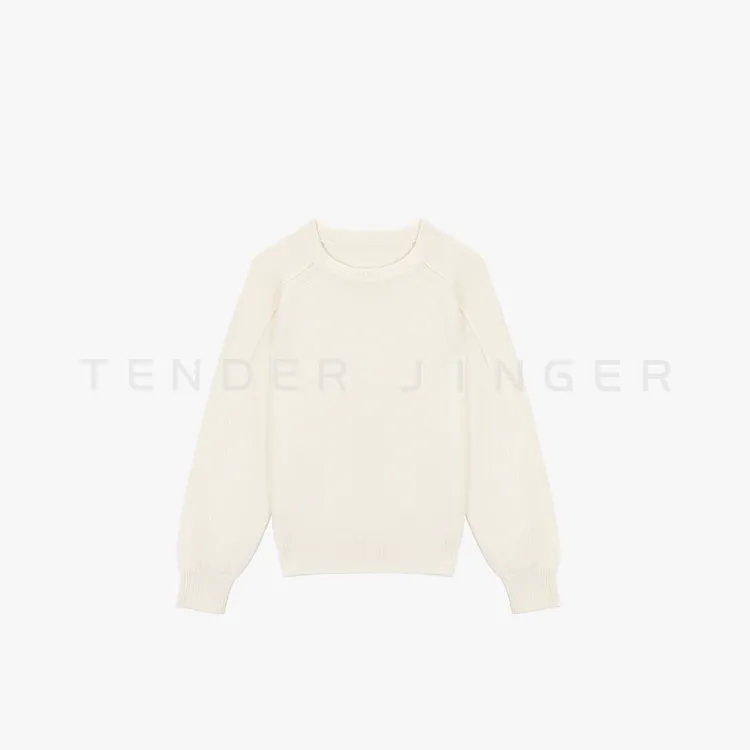 Tender Jinger｜线下专供 圆领绵羊毛插肩袖针织上衣T54MII50575