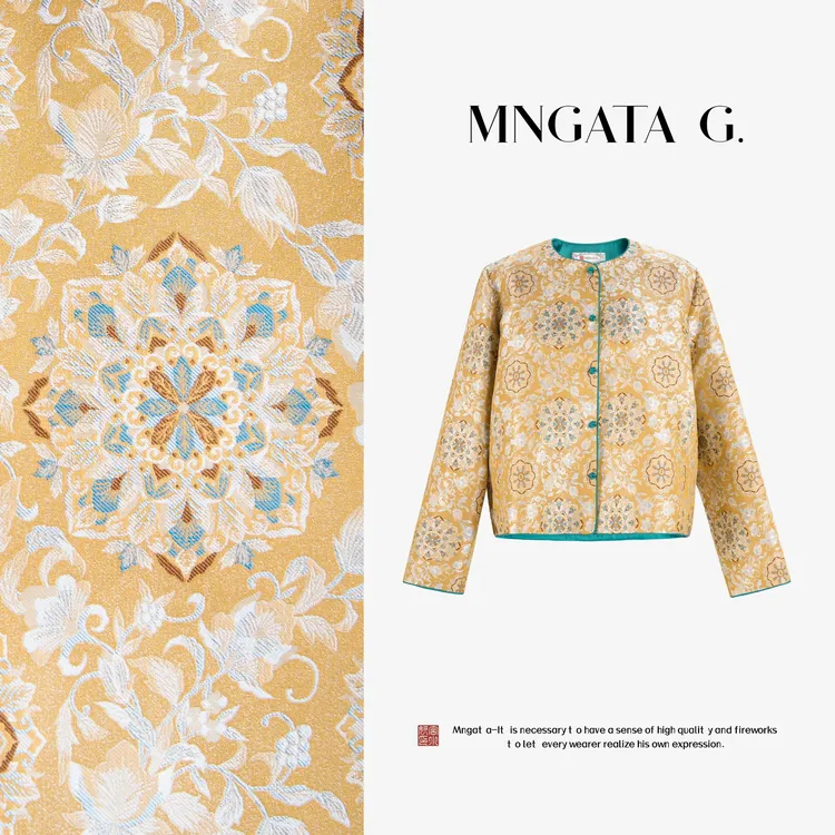MNGATA G.宫小妍 【曼奢宋锦·织金宝相花】早秋新中式外套5040978