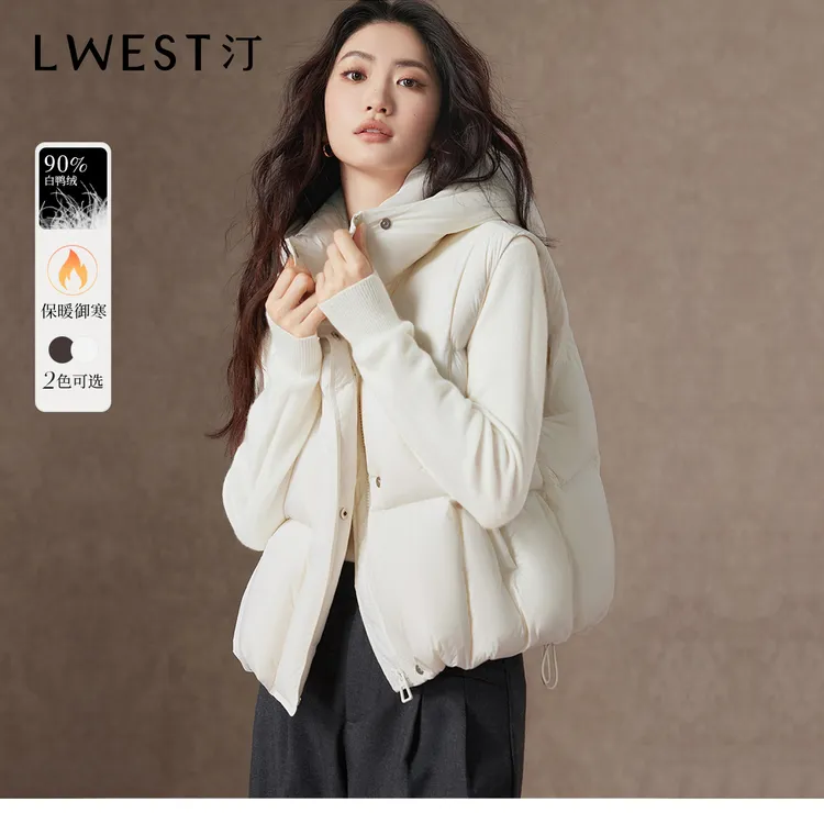 朗文斯汀2025冬季新款立领面包服连帽羽绒背心马夹DTYA5509A03167