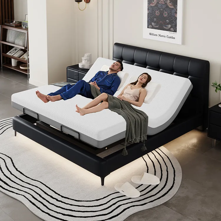 超薄齐边床电动智能床可升降带按摩多功能床真皮婚床双人大床