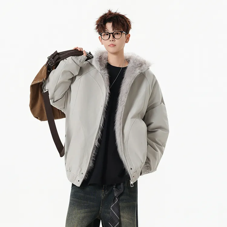 M8601美式复古毛领座山雕棉服男冬季潮牌cleanfit加厚工装棉衣