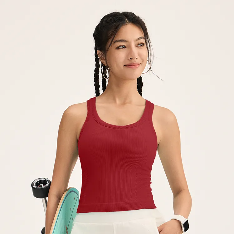 DK一体式运动背心女美背时尚性感跑步健身训练瑜伽上衣可外穿8329