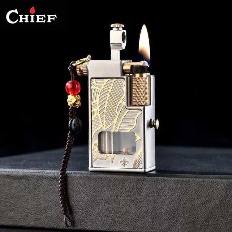 CHIEF首领升级款小钢炮抬臂煤油打火机创意双油仓待机王男士礼物