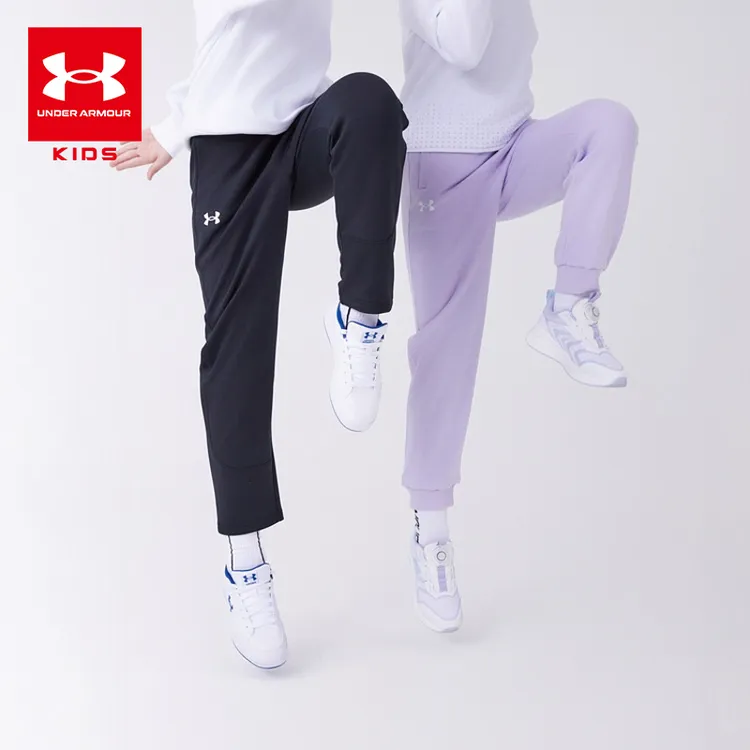 安德玛儿童男大童秋冬时尚针织运动长裤舒适加绒休闲裤宽松男童