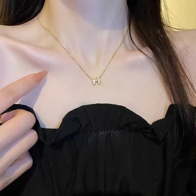 钛钢项链 【高版本】小蛮腰字母H项链女简约时尚轻奢百搭精致气质