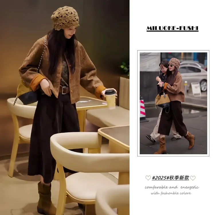 秋季穿搭女一整套2025新款韩版时尚显瘦短款外套休闲
