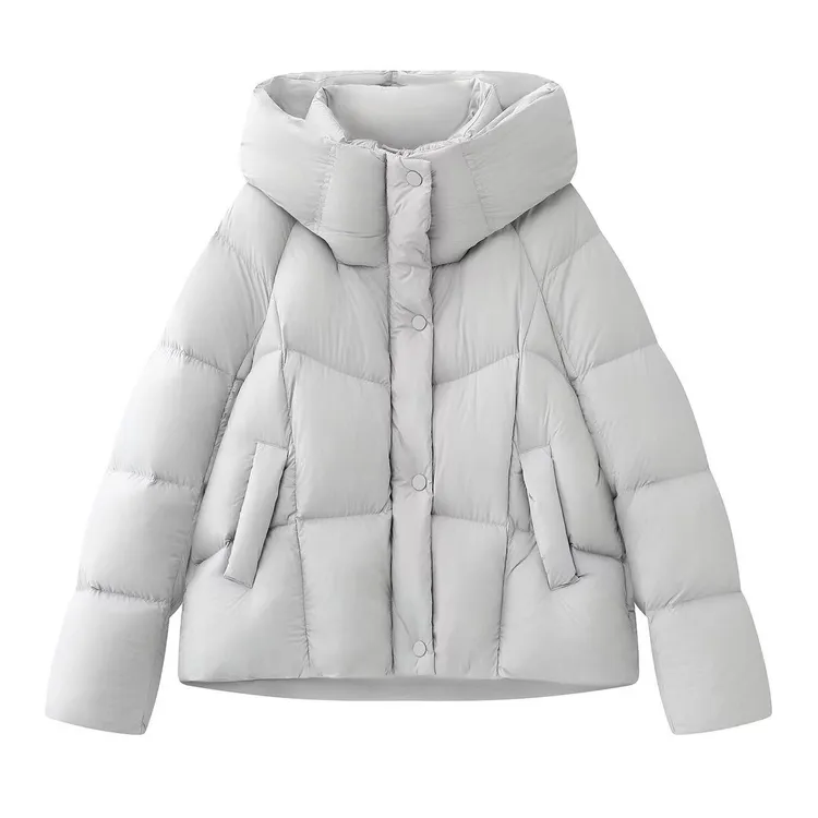 艾家2025冬季新款休闲百搭连帽加厚羽绒服外套女4148