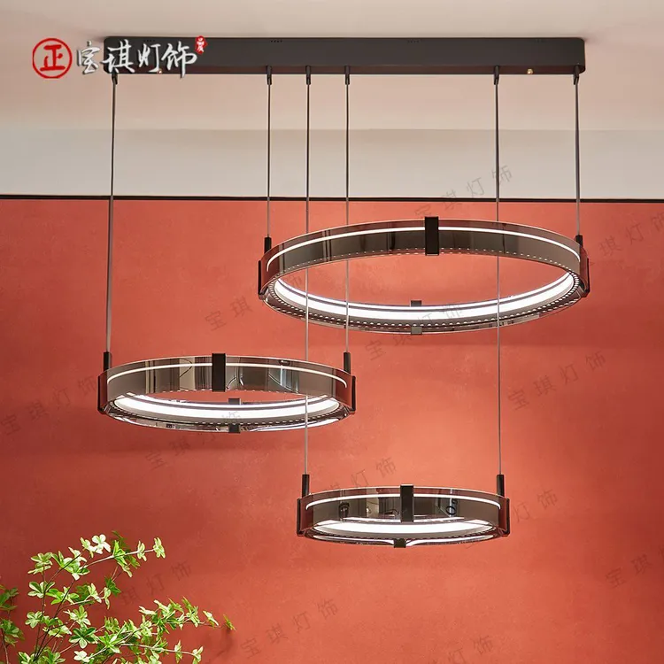 【黑钢】意式吊灯圆形客厅大灯创意极简豪华客厅灯具简约家用