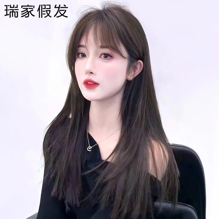 瑞家邂逅女神假发女长发自然全头套真人发丝无痕隐形黑长直发发套