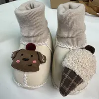 【冰淇淋狗】羊皮毛一体宝宝鞋 非水洗步前不掉鞋 冬季保暖 婴幼儿