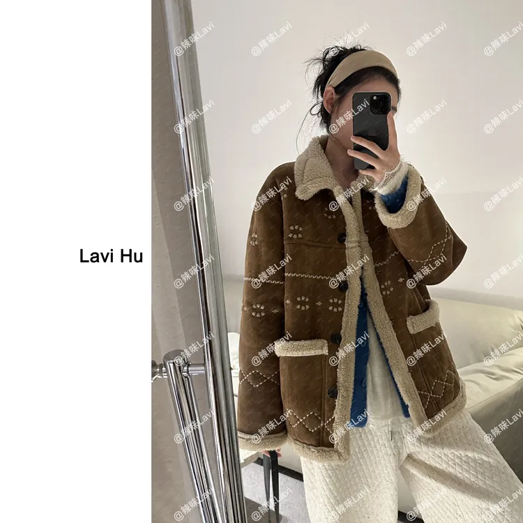 LAVI HU【冬日里森林】长款冬季时尚韩系设计师外套8670