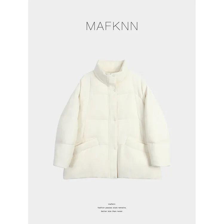 MAFKNN/玛肯时尚休闲简约纯色百搭90白鹅绒羽绒服MK13911