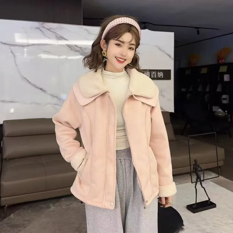 冬季外套-甜 5216时尚潮流保暖设计双层翻领设计胖MM大码女装新款