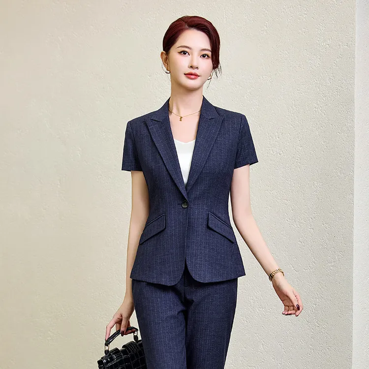 短袖职业女裙套装时尚夏季女神范珠宝店西服女装经理