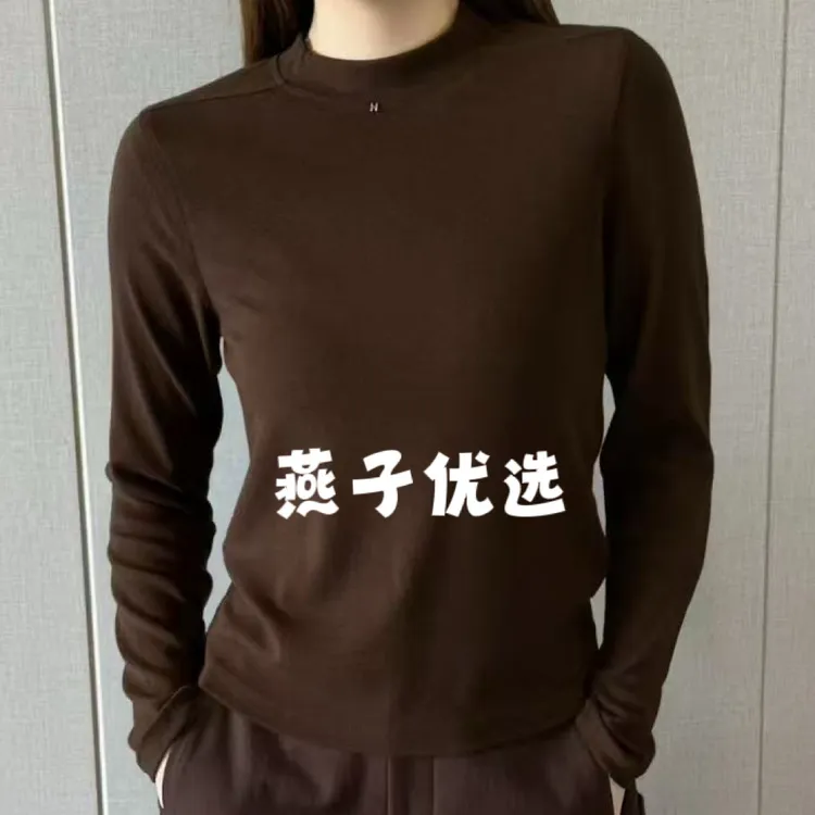 6666【燕子优选】百搭舒适休闲高弹圆领打底T恤