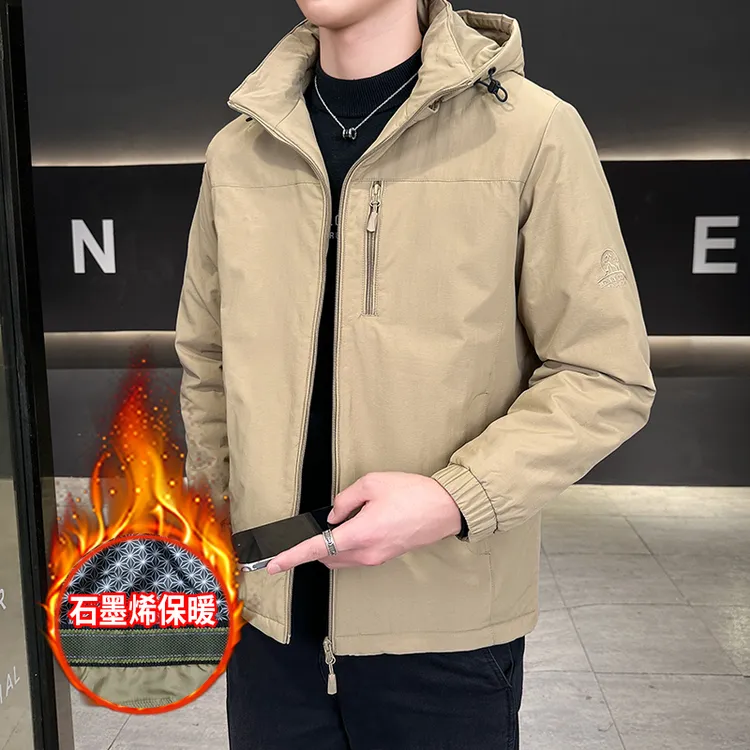 稻草人高端加厚工装外套男士秋冬2025新款夹款欧货休闲连帽冲锋衣