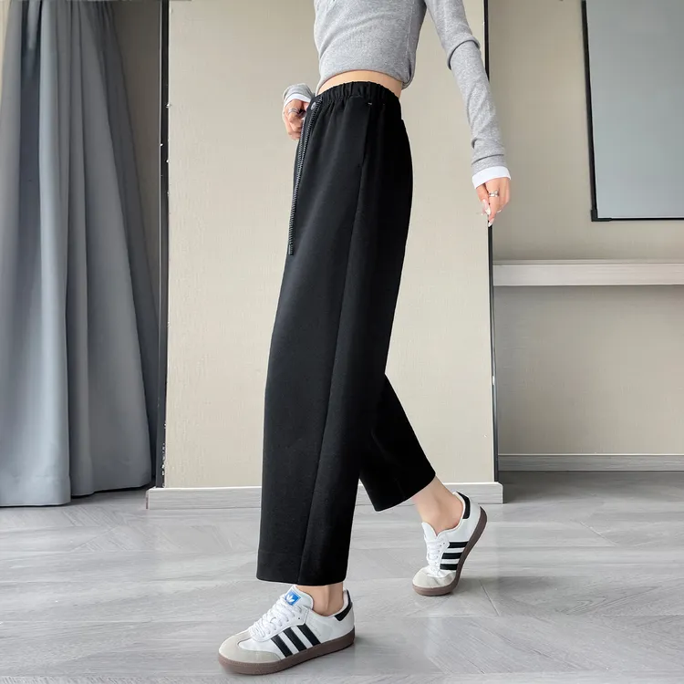 九分老爹哈伦裤女春秋2025新款高腰宽松显瘦小个子直筒休闲萝卜裤