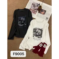 (福利)欧货 美女印花 加绒加厚大版长袖T恤T-9005