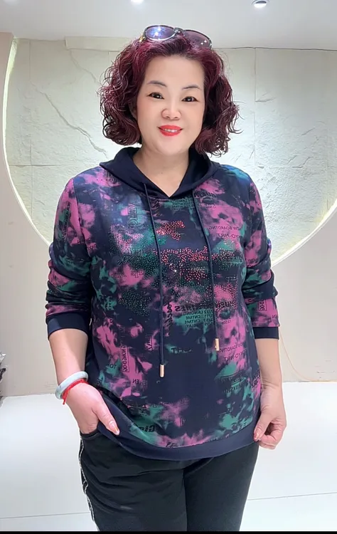 连帽卫衣67019秋季大码妈妈秋装网红女款爆款百搭衬肤亲肤气质