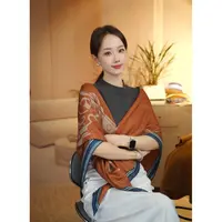 K【绿扣】1-931 针织丝毛围巾披肩 手工卷边  尺寸140*140