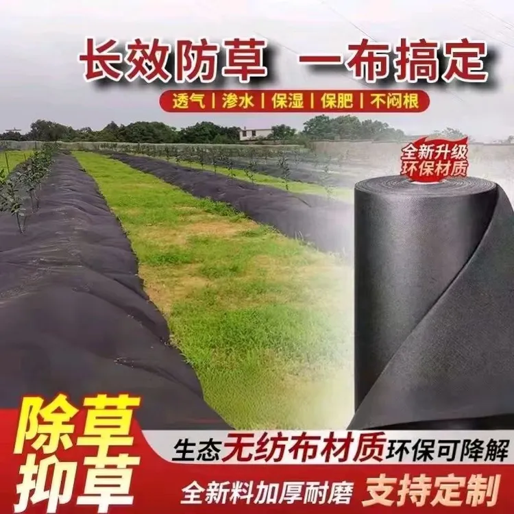 耐用防草布果树地布透水透气无纺布果园除草地膜厂家直销防草地膜
