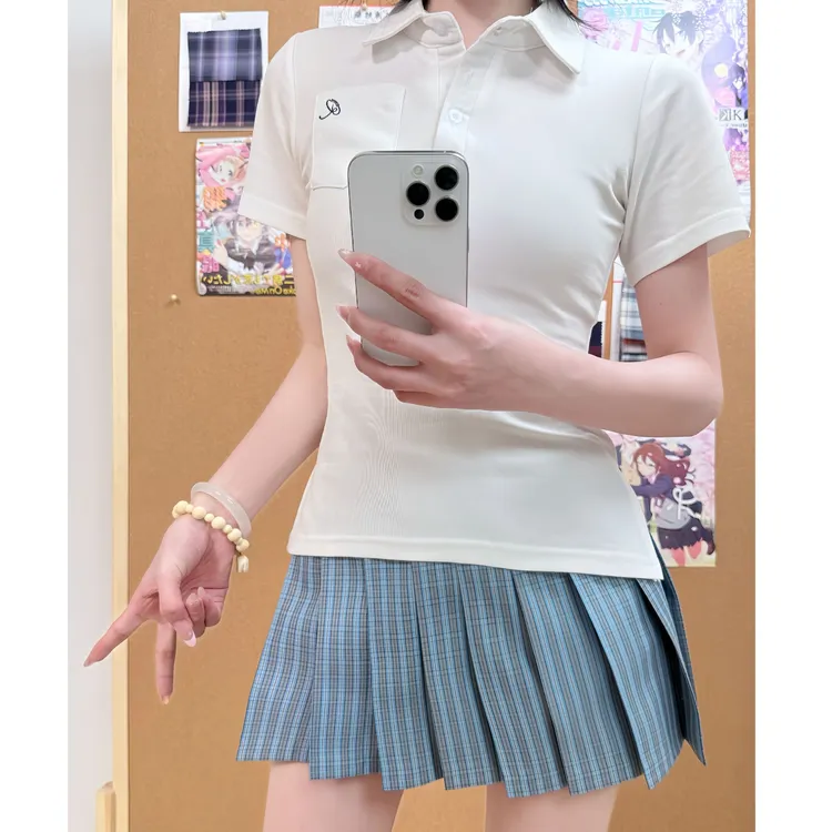 妙氏优品原创JK裙制服polo衫格裙套装学校穿搭正版百搭学院风显瘦