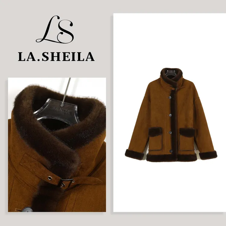 LA.Sheila 立领毛绒保暖外套253-WT/0903-5502