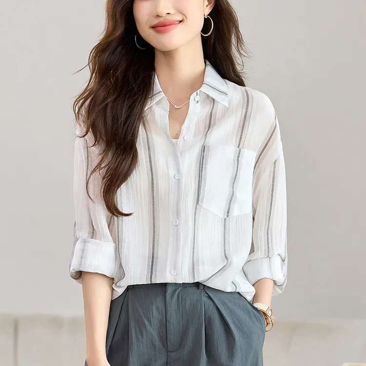 胖mm高级感大码衬衣2025夏季新款中长款衬衫女遮屁股洋气宽松上衣