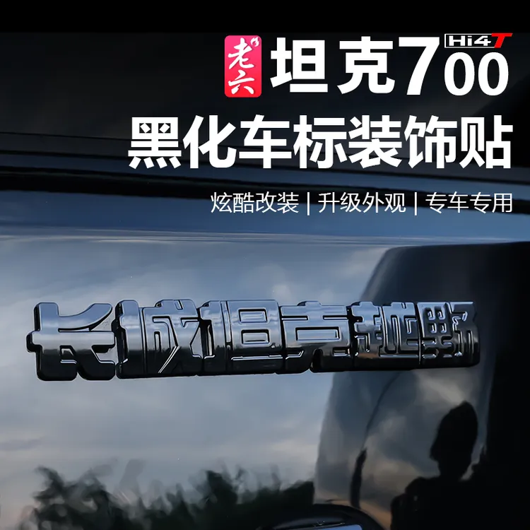 坦克700hi4t专车专用黑化字母黑化车标中网备胎字母标外观改装件