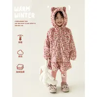 YOEHYAUL/幼悠 冬壹波 女童三色豹纹环保假两件裤子  D4542