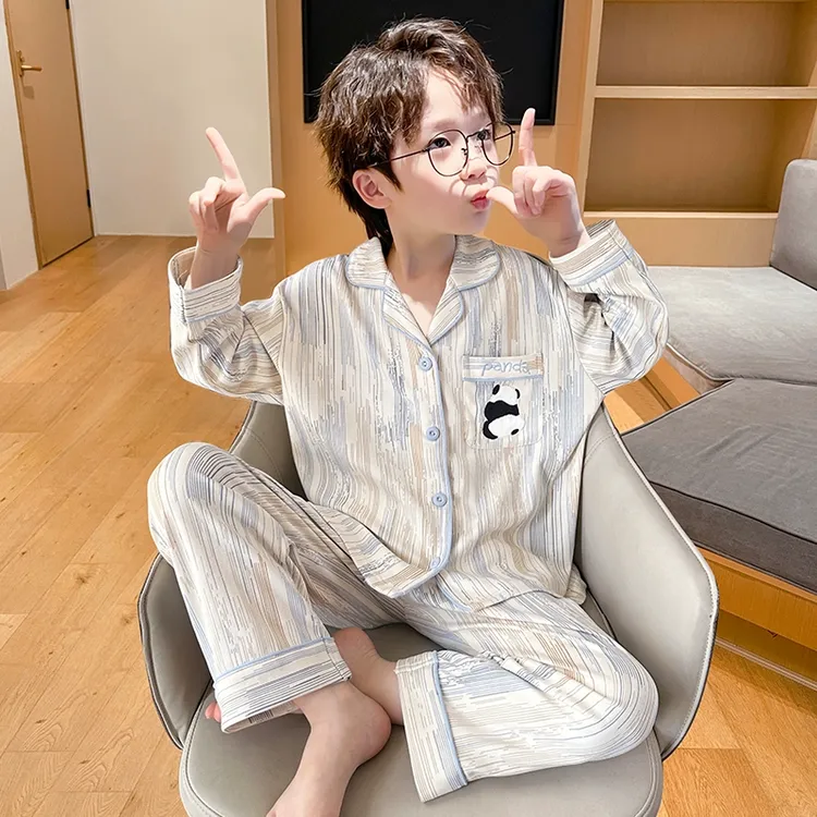 宝宝春秋家居服套装春秋季长袖纯棉儿童睡衣中大童男孩亲子家居服