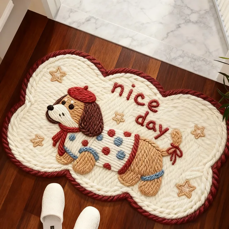 亚麻地垫浴室吸水垫卡通地垫卫生间脚垫洗手间家用门口防滑垫子