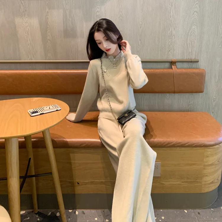 新中式针织时尚套装女秋冬显瘦气质减龄国风高级感休闲两件套洋气