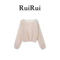 RUIRUI瑞上衣针织毛衣长袖毛针织衫女慵懒风马海针织衫SY1229R