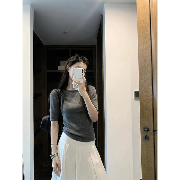 法式纯欲慵懒风女装性感百搭一字肩上衣温柔风高腰休闲半身裙套装