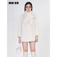 【达人专享】中长款仿水貂绒厚款外套R4D31534