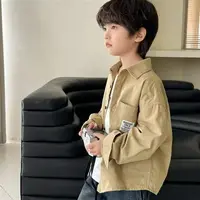 儿童男童衬衫春秋款纯棉加厚上衣2025款男孩韩版休闲高级感痞帅潮