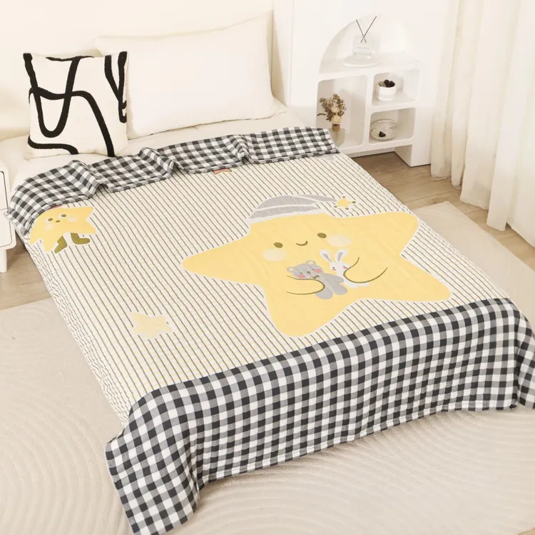 【晚安小星星】150*200cm柔软亲肤透气四季被春秋被冬被棉纱泡芙被