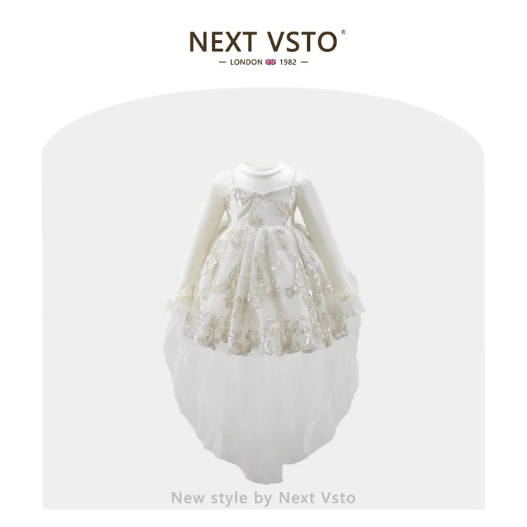 英国NEXT VSTO女童八音盒生日礼服裙重工小女孩洛丽塔蓬蓬公主裙