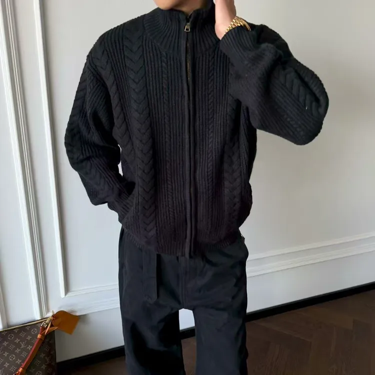 ''TZG''「冬日的礼物」秋冬针织半高领男女针织慵懒毛衣开衫外套