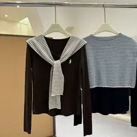 深圳南油白桃美美 经典刺绣小马减龄长袖针织衫秋季新款休闲A2946