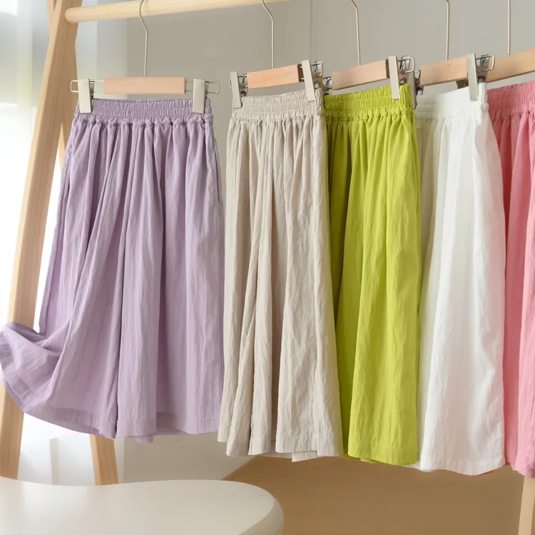 炎夏穿 薄款凉感山本裤女童七分裤 速干A版阔腿裤中大童夏 87120