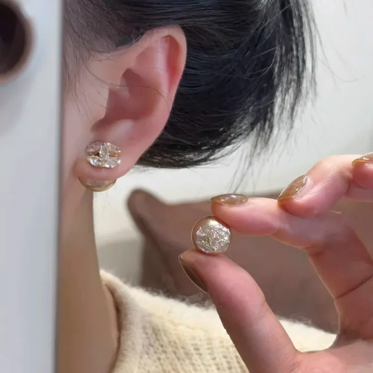合金耳饰 小香风法式轻奢温柔锆石耳钉小众设计感独特法式耳钉商品图