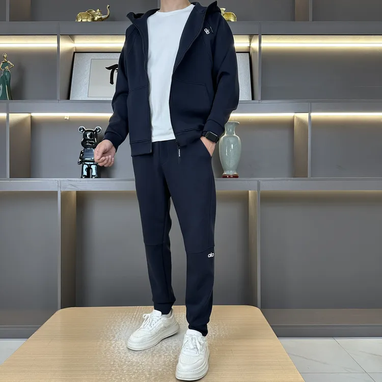 潮款运动套装时尚流百搭宽松弹力男士套装两件套8003