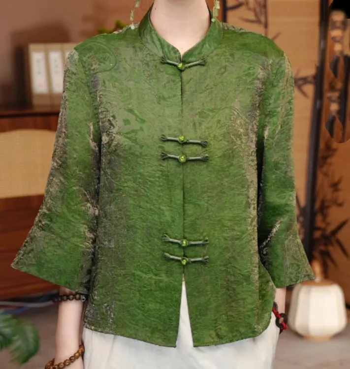 【秋季新款】中国风双面双穿外套女时尚设计感开衫圆领盘扣小衫