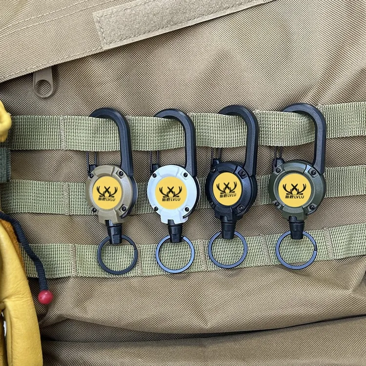 户外路亚扣伸缩扣钢丝绳多功能钥匙扣露营防丢绳快挂扣旅游装备