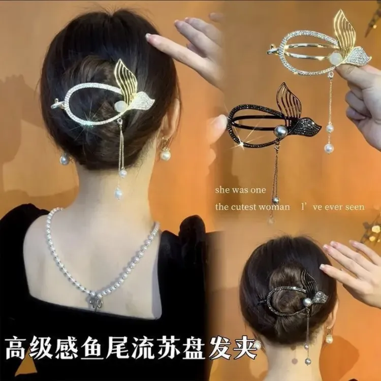 时尚流苏固定神器扭扭夹一字夹发夹百搭盘发器女
