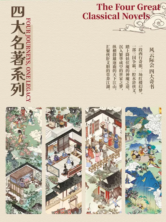 纸绎文创名著系列造景贴纸西游记红楼梦插画微缩场景贴纸贴画DIY